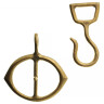 Rapier Sword Hanger set, hook + eyelet, brass